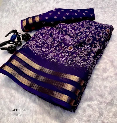 Lightweight Georgette Saree with Uniform Pattern and Designer Blouse